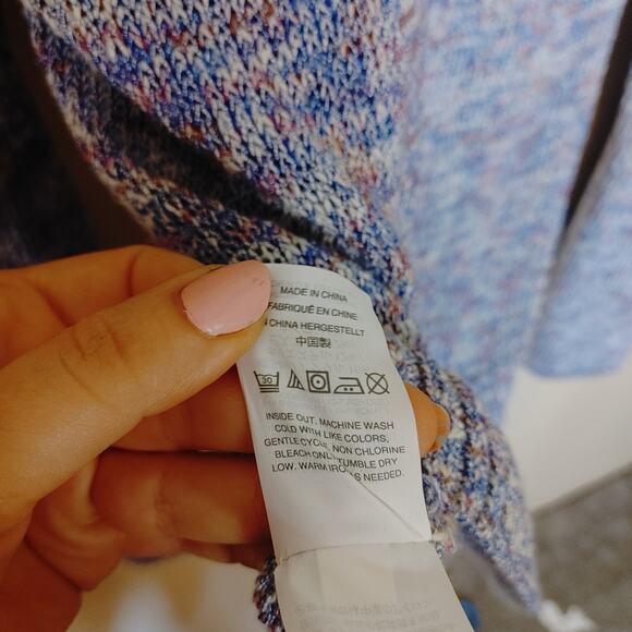 J. Crew Size XS Extra Small Multi Color Blue Sweater Cotton Sweater - Picture 11 of 11